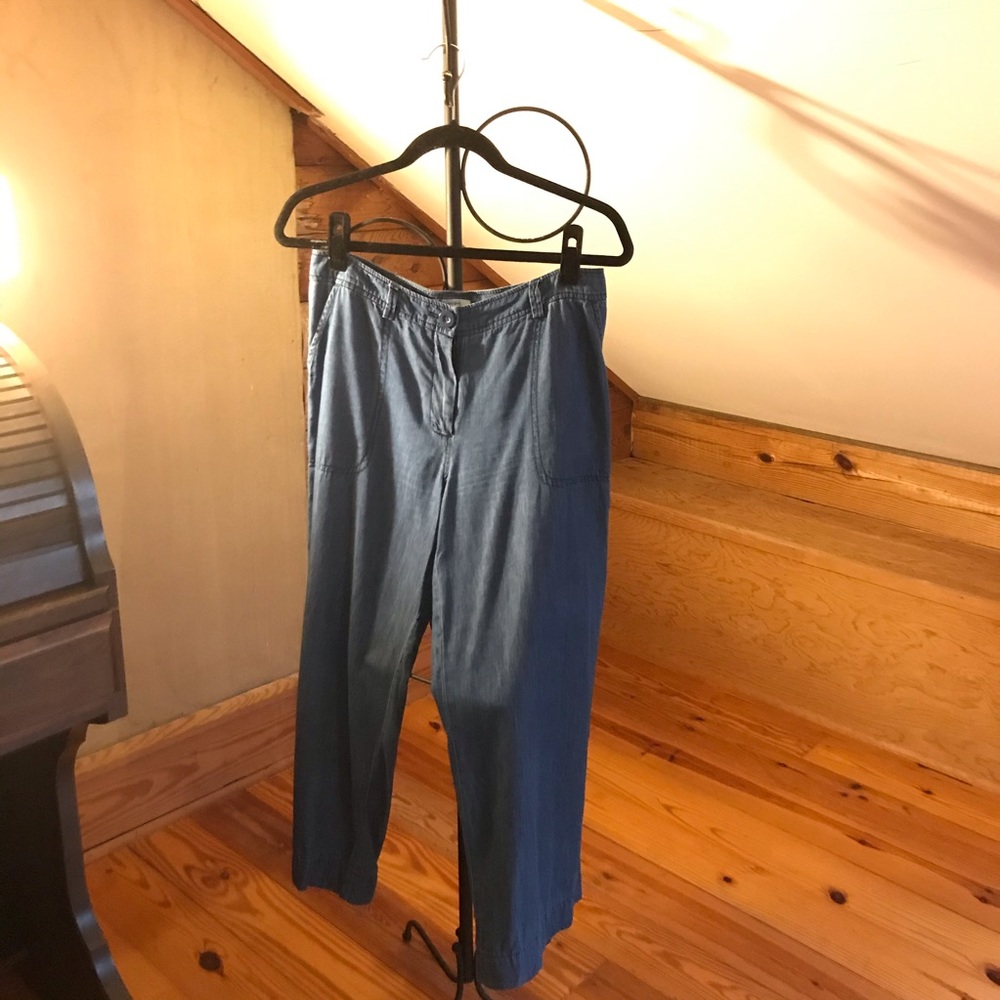 Sophia Max Chambray Denim Wide Leg Jeans, EUC, 0/2